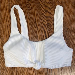 White Scoop Bikini Top